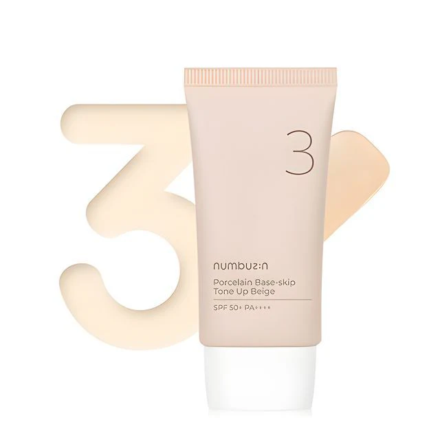 Numbuzin No.3 Porcelain Base-Skip Tone Up Beige 50ml - Image 3